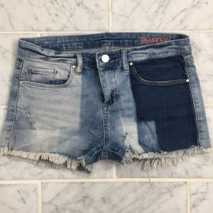Blank NYC color block jean shorts